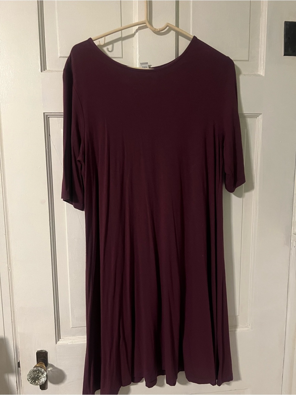 Simple Swing Dress in Deep Plum